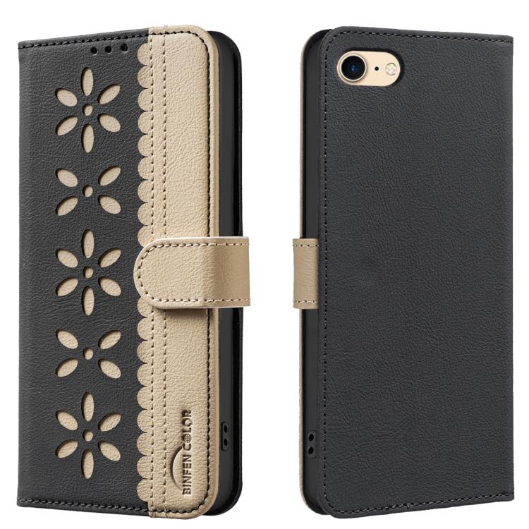 Capa de Telemóvel em Pele com Padrão Floral Oco e Costura Colorida com RFID, Para iPhone XS Max, Para iPhone 6 Plus / 7 Plus / 8 Plus, Para iPhone 6 / 7 / 8