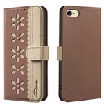 Capa de Telemóvel em Pele com Padrão Floral Oco e Costura Colorida com RFID, Para iPhone XS Max, Para iPhone 6 Plus / 7 Plus / 8 Plus, Para iPhone 6 / 7 / 8
