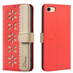 Capa de Telemóvel em Pele com Padrão Floral Oco e Costura Colorida com RFID, Para iPhone XS Max, Para iPhone 6 Plus / 7 Plus / 8 Plus, Para iPhone 6 / 7 / 8