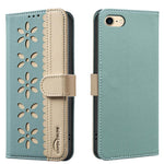 Capa de Telemóvel em Pele com Padrão Floral Oco e Costura Colorida com RFID, Para iPhone XS Max, Para iPhone 6 Plus / 7 Plus / 8 Plus, Para iPhone 6 / 7 / 8