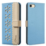 Capa de Telemóvel em Pele com Padrão Floral Oco e Costura Colorida com RFID, Para iPhone XS Max, Para iPhone 6 Plus / 7 Plus / 8 Plus, Para iPhone 6 / 7 / 8