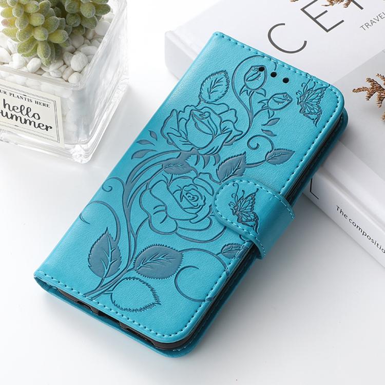 Rose Butterfly Embossed Leather Phone Case, For iPhone 17e / 16e, For iPhone 17 Pro Max, For iPhone 17 Pro, For iPhone 17, For iPhone Air