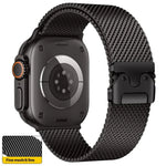 xDfind Umbrella Buckle Fine Mesh Milanese Stainless Steel Watch Band, For Apple Watch 46mm / 49mm / 45mm / 44mm Fine Mesh, For Apple Watch 42mm / 41mm / 40mm / 38mm Fine Mesh