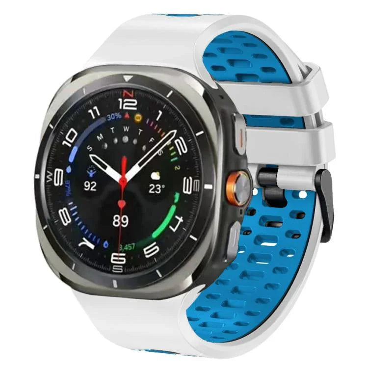 Correia de Relógio Respirável em Silicone de Duas Cores, Para Samsung Galaxy Watch Ultra 47mm / Ultra 2025