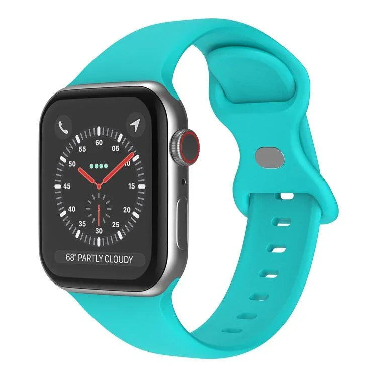 Bracelete de Relógio em Silicone com Fivela Borboleta xDfind, Para Apple Watch 46mm / 49mm / 45mm / 44mm, Para Apple Watch 42mm / 41mm / 40mm / 38mm