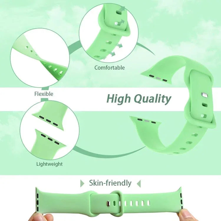 Bracelete de Relógio em Silicone com Fivela Borboleta xDfind, Para Apple Watch 46mm / 49mm / 45mm / 44mm, Para Apple Watch 42mm / 41mm / 40mm / 38mm