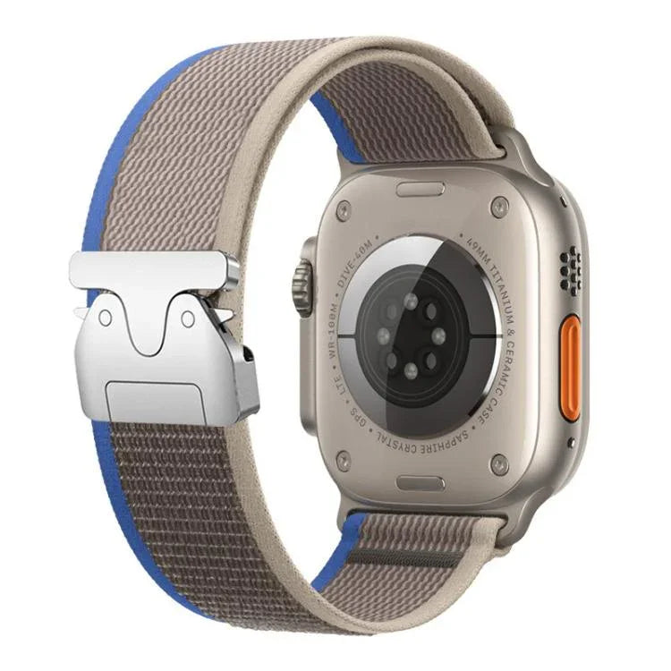Bracelete de Relógio em Nylon com Loop e Botão de Pressão com Fivela em Titânio xDfind, Para Apple Watch 46mm / 49mm / 45mm / 44mm, Para Apple Watch 42mm / 41mm / 40mm / 38mm