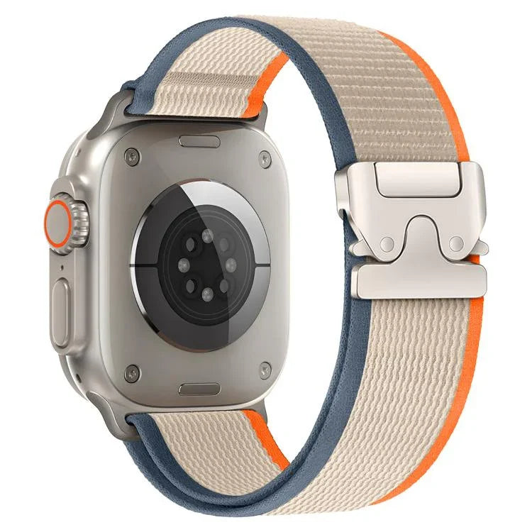 Bracelete de Relógio em Nylon com Loop e Botão de Pressão com Fivela em Titânio xDfind, Para Apple Watch 46mm / 49mm / 45mm / 44mm, Para Apple Watch 42mm / 41mm / 40mm / 38mm