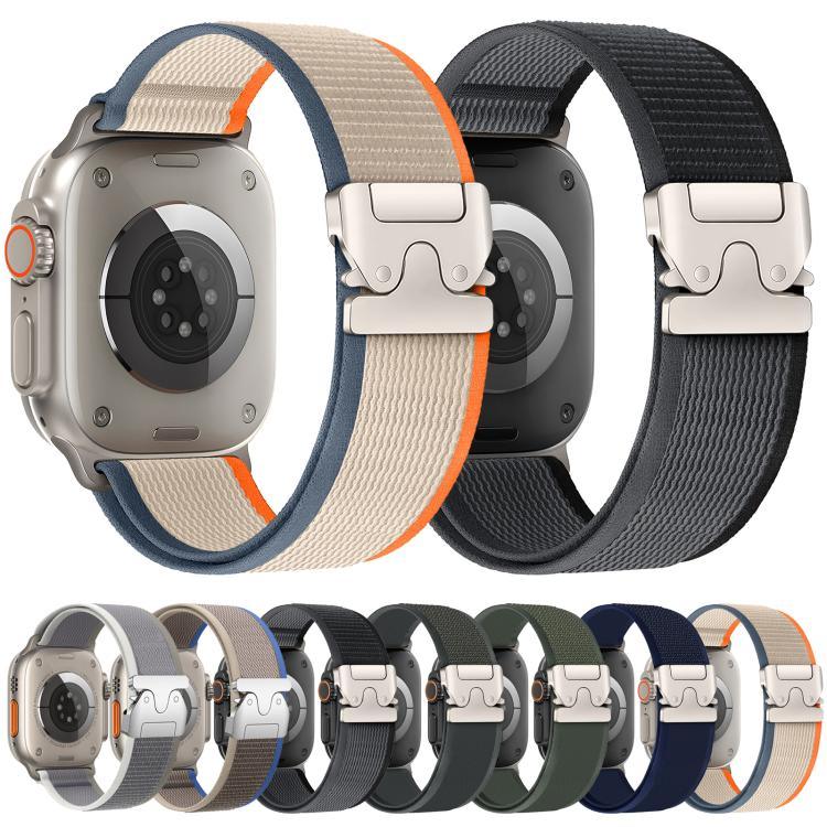 Bracelete de Relógio em Nylon com Loop e Botão de Pressão com Fivela em Titânio xDfind, Para Apple Watch 46mm / 49mm / 45mm / 44mm, Para Apple Watch 42mm / 41mm / 40mm / 38mm