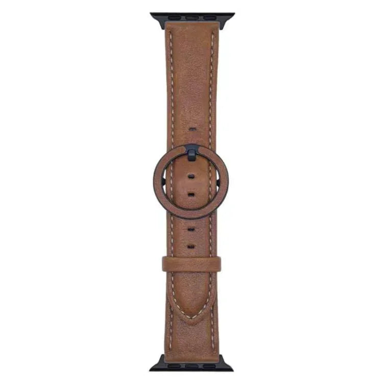 Bracelete de Relógio em Pele com Fivela Redonda xDfind, Para Apple Watch 46mm / 49mm / 45mm / 44mm, Para Apple Watch 42mm / 41mm / 40mm / 38mm