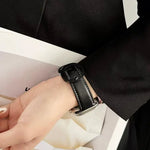 Bracelete de Relógio em Pele com Fivela Redonda xDfind, Para Apple Watch 46mm / 49mm / 45mm / 44mm, Para Apple Watch 42mm / 41mm / 40mm / 38mm