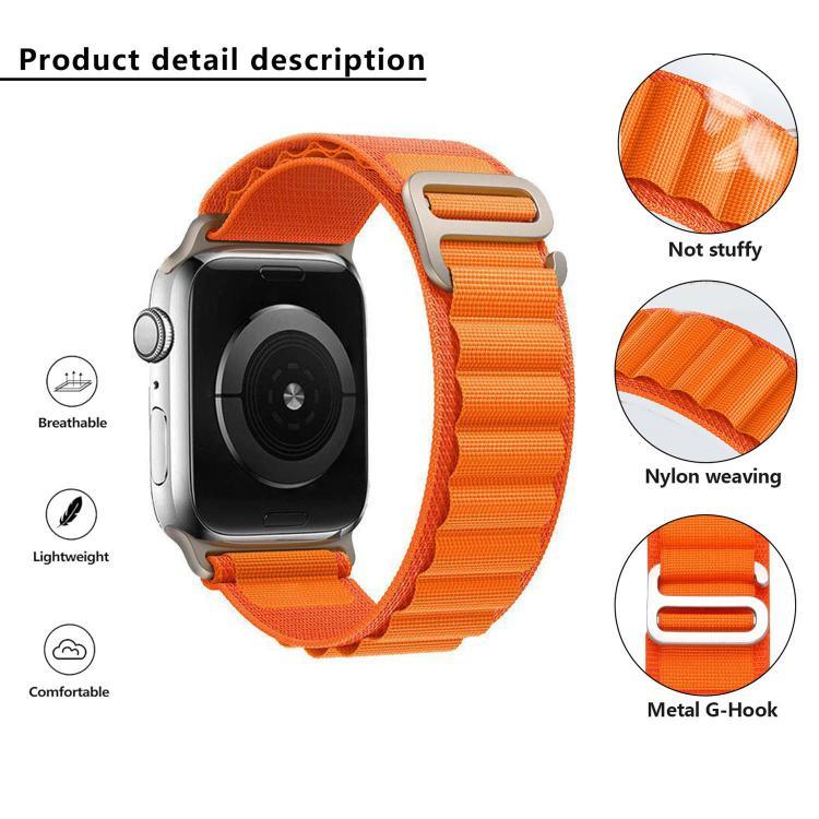 Bracelete de Relógio em Nylon com Loop Aline xDfind, Para Apple Watch 46mm / 49mm / 45mm / 44mm, Para Apple Watch 42mm / 41mm / 40mm / 38mm