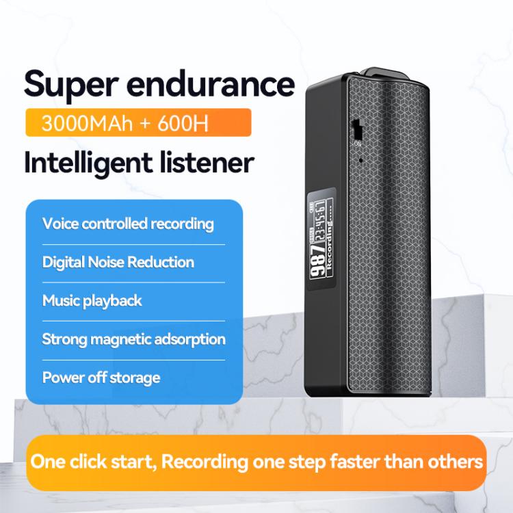 Caneta Gravadora de Voz com Redução de Ruído Magnética JNN Q70P com Ecrã OLED Suporta Controlo por APP, 8GB, 16GB, 32GB, 64GB, 128GB