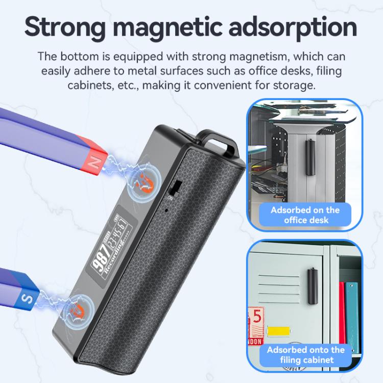 Caneta Gravadora de Voz com Redução de Ruído Magnética JNN Q70P com Ecrã OLED Suporta Controlo por APP, 8GB, 16GB, 32GB, 64GB, 128GB