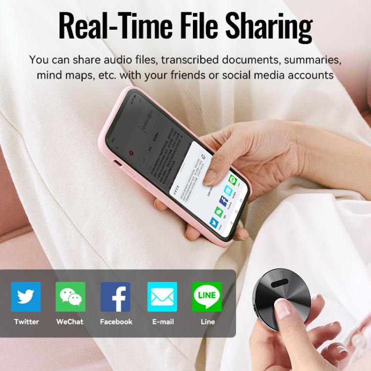 Gravador Inteligente Portátil Magnético JNN A6 com IA Suporte a Controlo por APP, 8GB, 16GB, 32GB, 64GB, 128GB