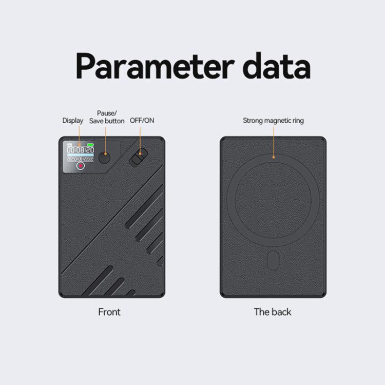 Gravador Inteligente Magnético JNN A5 com Ecrã OLED e IA Suporte a Controlo por APP, 8GB, 16GB, 32GB, 64GB, 128GB