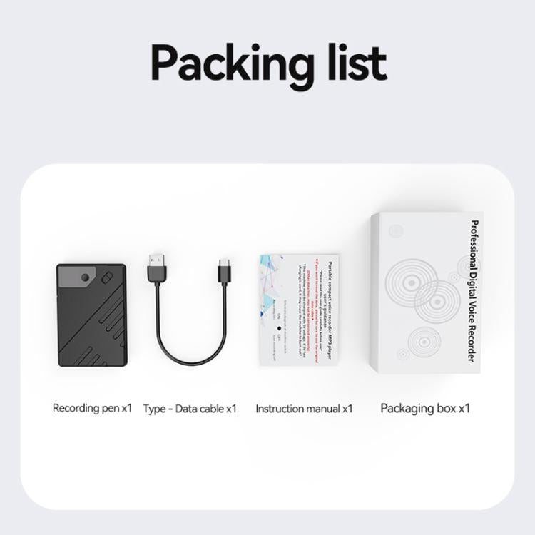 Gravador Inteligente Magnético JNN A5 com Ecrã OLED e IA Suporte a Controlo por APP, 8GB, 16GB, 32GB, 64GB, 128GB