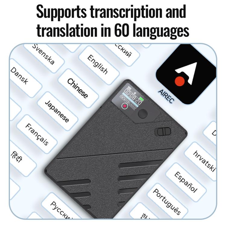 Gravador Inteligente Magnético JNN A5 com Ecrã OLED e IA Suporte a Controlo por APP, 8GB, 16GB, 32GB, 64GB, 128GB