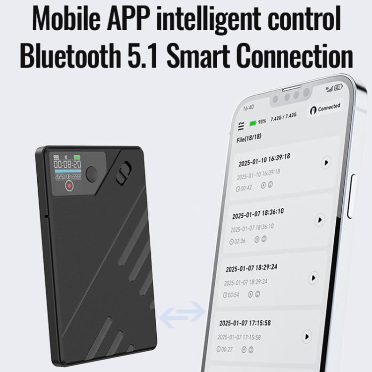 Gravador Inteligente Magnético JNN A5 com Ecrã OLED e IA Suporte a Controlo por APP, 8GB, 16GB, 32GB, 64GB, 128GB