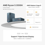 GXMO GN7 Mini PC Windows 11, Processador AMD Ryzen 5 3550H de 4 Núcleos, 16GB+512GB
