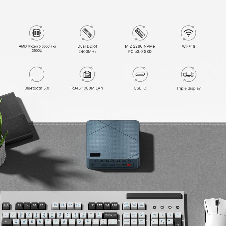 GXMO GN7 Windows 11 Mini PC, AMD Ryzen 5 3550H 4-Core Processor, 16GB+512GB