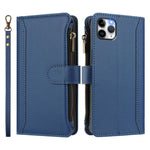 Capa de Telemóvel em Pele com Fecho Magnético, 9 Slots para Cartões e Zíper com Alça de Mão, Para iPhone 11 Pro Max, Para iPhone 11, Para iPhone 11 Pro, Para iPhone XS / X, Para iPhone XR, Para iPhone XS Max, Para iPhone 8 Plus / 7 Plus