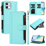Capa de Telemóvel em Pele com Fecho Magnético, 9 Slots para Cartões e Zíper com Alça de Mão, Para iPhone 11 Pro Max, Para iPhone 11, Para iPhone 11 Pro, Para iPhone XS / X, Para iPhone XR, Para iPhone XS Max, Para iPhone 8 Plus / 7 Plus