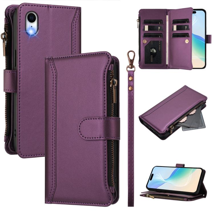 Capa de Telemóvel em Pele com Fecho Magnético, 9 Slots para Cartões e Zíper com Alça de Mão, Para iPhone 11 Pro Max, Para iPhone 11, Para iPhone 11 Pro, Para iPhone XS / X, Para iPhone XR, Para iPhone XS Max, Para iPhone 8 Plus / 7 Plus
