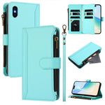 Capa de Telemóvel em Pele com Fecho Magnético, 9 Slots para Cartões e Zíper com Alça de Mão, Para iPhone 11 Pro Max, Para iPhone 11, Para iPhone 11 Pro, Para iPhone XS / X, Para iPhone XR, Para iPhone XS Max, Para iPhone 8 Plus / 7 Plus