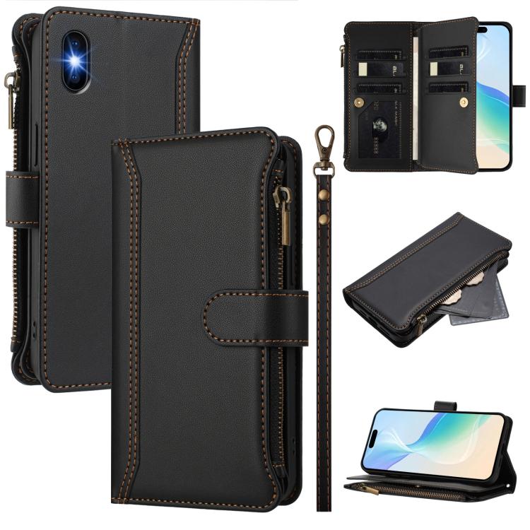 Capa de Telemóvel em Pele com Fecho Magnético, 9 Slots para Cartões e Zíper com Alça de Mão, Para iPhone 11 Pro Max, Para iPhone 11, Para iPhone 11 Pro, Para iPhone XS / X, Para iPhone XR, Para iPhone XS Max, Para iPhone 8 Plus / 7 Plus