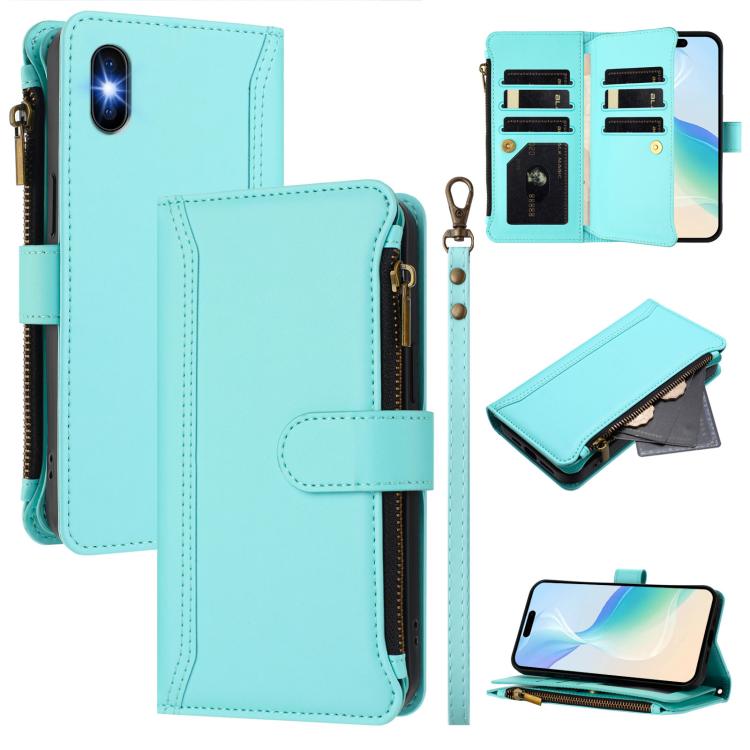 Capa de Telemóvel em Pele com Fecho Magnético, 9 Slots para Cartões e Zíper com Alça de Mão, Para iPhone 11 Pro Max, Para iPhone 11, Para iPhone 11 Pro, Para iPhone XS / X, Para iPhone XR, Para iPhone XS Max, Para iPhone 8 Plus / 7 Plus
