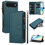 Magnetic Closure 9 Card Slots Zipper Leather Case with Hand Strap, For iPhone 17e / 16e, For iPhone 17 Pro Max, For iPhone 17 Pro, For iPhone 17, For iPhone Air, For iPhone 16 Pro Max, For iPhone 16 Pro, For iPhone 16 Plus
