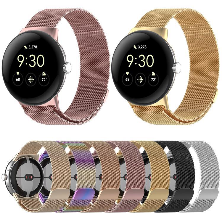 Pulseira Magnética de Metal Milanesa xDfind, Para Google Pixel Watch 4 / Watch 3 45mm, Para Google Pixel Watch 4 / 3 / 2 / 1 41mm