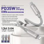 WK WDC-65 PD35W Cabo de Dados de Carregamento Rápido Type-C para 8 Pinos, Comprimento: 1,2m, WDC-65