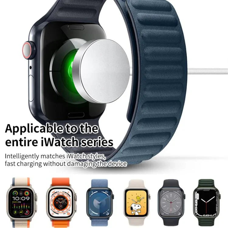 Carregador Sem Fios Magnético para Apple Watch Série xDfind com Caixa em Liga de Alumínio, Tipo-C, USB-A