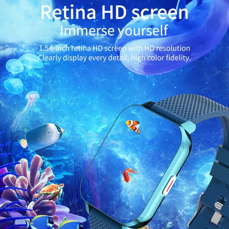 Relógio inteligente com ecrã TFT de 1,54 polegadas, impermeável IP67, tira de silicone desportiva para negócios, Suporta monitorização do sono / monitorização da frequência cardíaca / monitorização da pressão arterial, tira de silicone
