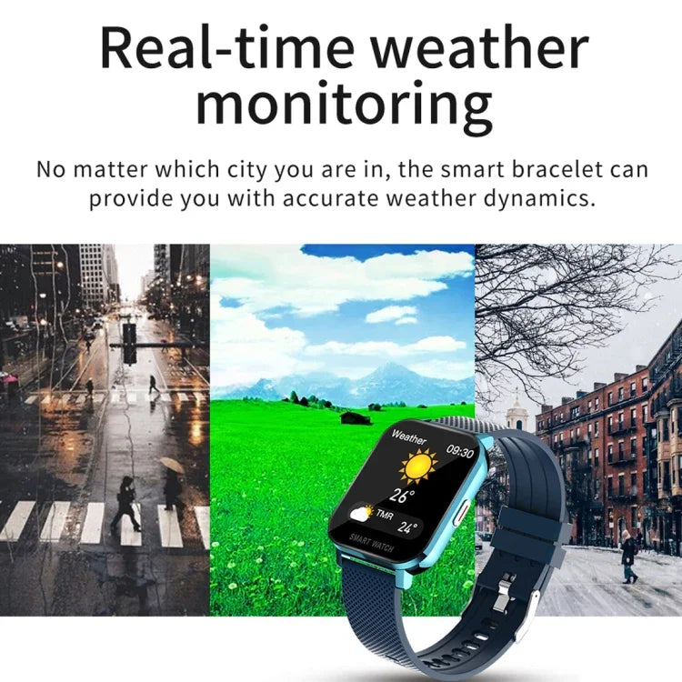 Relógio inteligente com ecrã TFT de 1,54 polegadas, impermeável IP67, tira de silicone desportiva para negócios, Suporta monitorização do sono / monitorização da frequência cardíaca / monitorização da pressão arterial, tira de silicone