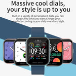Relógio inteligente com ecrã TFT de 1,54 polegadas, impermeável IP67, tira de silicone desportiva para negócios, Suporta monitorização do sono / monitorização da frequência cardíaca / monitorização da pressão arterial, tira de silicone