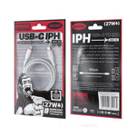 WK WDC-92 PD27W Cabo de Dados de Silicone Type-C para 8 Pinos, Comprimento: 1,2m, WDC-92
