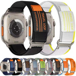Correia de Relógio em Nylon Trançado com Fivela Metálica de Dupla Secção xDfind, Para Apple Watch 46mm / 49mm / 45mm / 44mm, Para Apple Watch 42mm / 41mm / 40mm / 38mm
