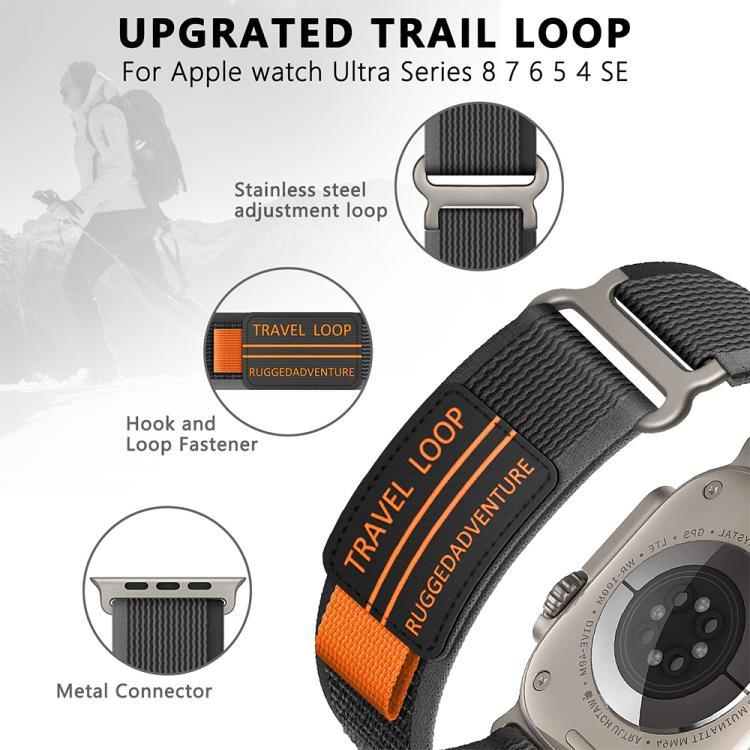 Correia de Relógio em Nylon Trançado com Fivela Metálica de Dupla Secção xDfind, Para Apple Watch 46mm / 49mm / 45mm / 44mm, Para Apple Watch 42mm / 41mm / 40mm / 38mm