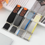 Correia de Relógio em Nylon Trançado com Fivela Metálica de Dupla Secção xDfind, Para Apple Watch 46mm / 49mm / 45mm / 44mm, Para Apple Watch 42mm / 41mm / 40mm / 38mm