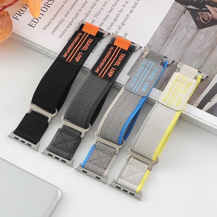 Correia de Relógio em Nylon Trançado com Fivela Metálica de Dupla Secção xDfind, Para Apple Watch 46mm / 49mm / 45mm / 44mm, Para Apple Watch 42mm / 41mm / 40mm / 38mm