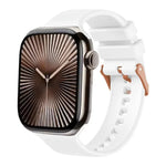 Correia de Relógio em Silicone com Fivela Cor de Ouro Rosa Lisa, Para Apple Watch 42mm / 41mm / 40mm / 38mm