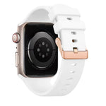 Correia de Relógio em Silicone com Fivela Cor de Ouro Rosa Lisa, Para Apple Watch 42mm / 41mm / 40mm / 38mm