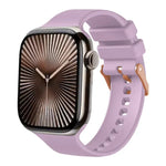 Correia de Relógio em Silicone com Fivela Cor de Ouro Rosa Lisa, Para Apple Watch 42mm / 41mm / 40mm / 38mm