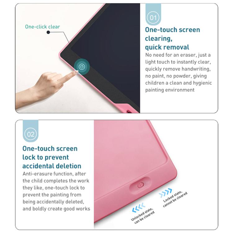 Tablet de Escrita LCD 16 polegadas Recarregável para Desenho Infantil, Escrita Cor-de-Rosa / Verde, Escrita Preto / Verde, Escrita Azul / Verde, Escrita Cor-de-Rosa / Cor, Escrita Preto / Cor, Escrita Azul / Cor