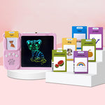 8.5 inch Children Early Education Drawing Board Card English Audiobooks, Blue / 112 Cards, Pink / 112 Cards, Blue / 255 Cards, Pink / 255 Cards
