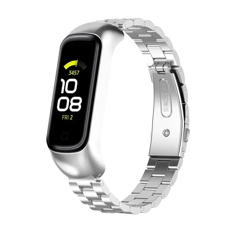 Correia de Relógio em Aço com Três Contas Integradas e Estrutura Metálica xDfind, Para Samsung Galaxy Fit 2