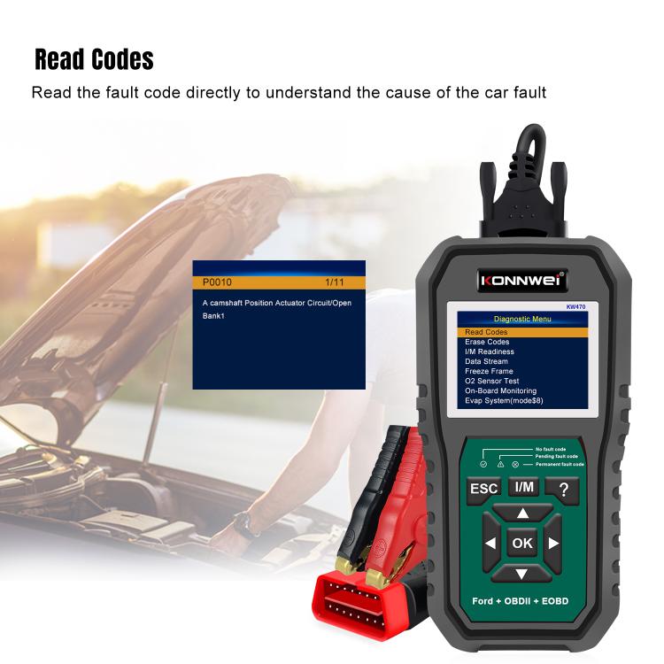 KONNWEI KW470 2.8 inch Color Screen Car OBD2 Fault Diagnostic Scan Tool for Ford, KW470